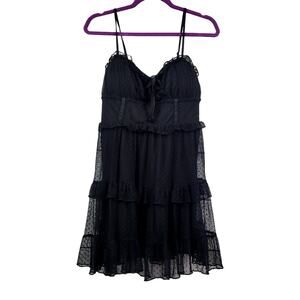 Wild Fable Swiss Dot Tiered Tulle Ruffle Whimsygoth Mini‎ Dress Size S